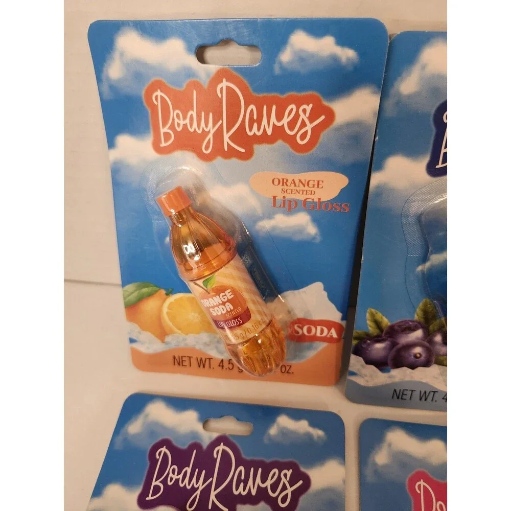 Lot Of 4 Body Raves Soda Scented Lip Gloss